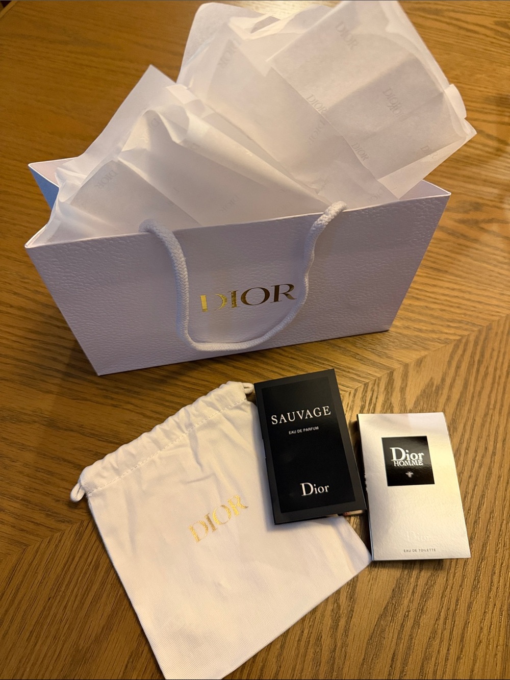 Dior Gift Bag & Samples with Drawstring Bag